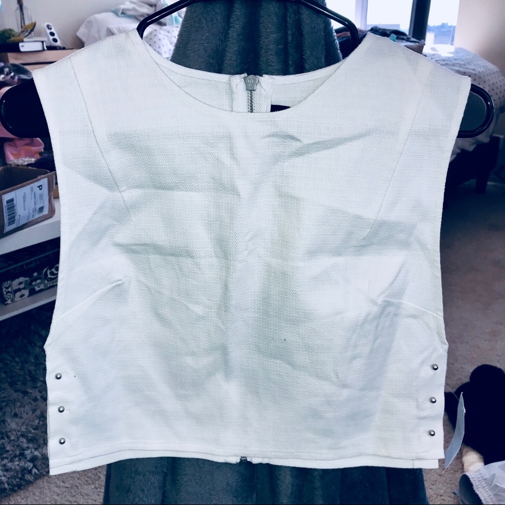 Kendal + Kylie White Crop Top